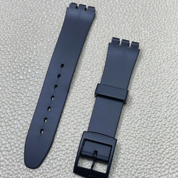Hadley-Roma 17mm Black Rubber Sport Diver Watch Strap for Swatch Watch MS958 - Picture 1 of 3